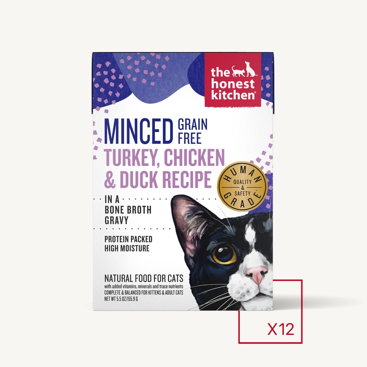 The Honest Kitchen | Minced Turkey, Chicken & Duck In Bone Broth Gravy | Wet Cat Food | ARMOR THE POOCH