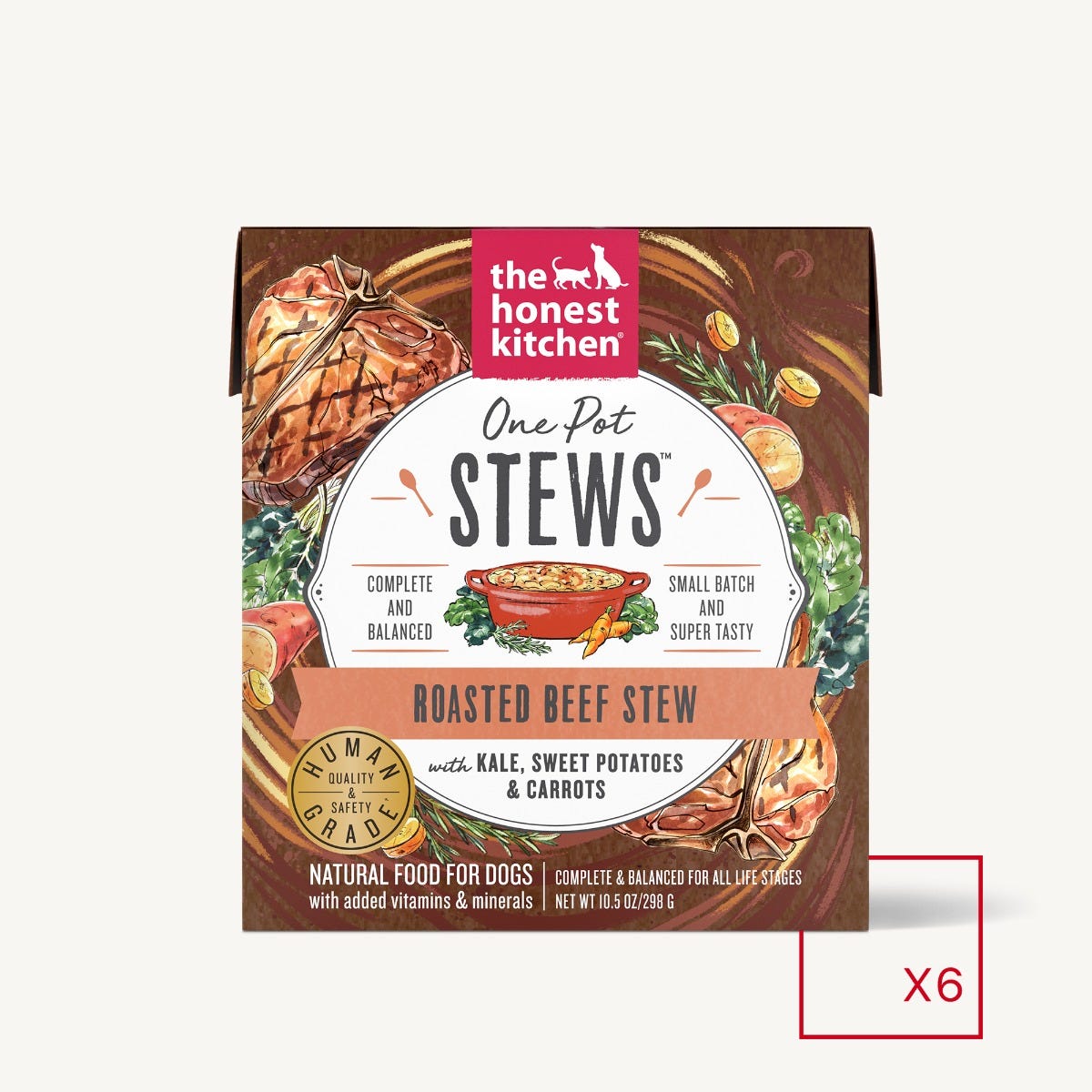 The Honest Kitchen -One Pot Stews - Roasted Beef Stew with Kale, Sweet Potatoes & Carrots (Wet Dog Food)
