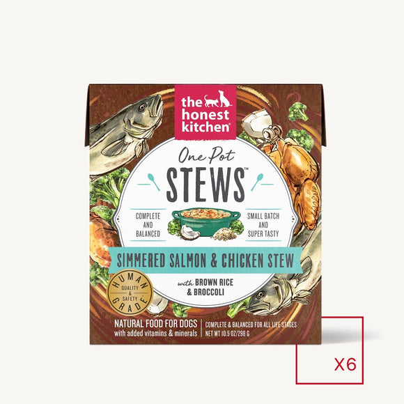 The Honest Kitchen -One Pot Stews - Simmered Salmon & Chicken Stew With Brown Rice & Broccoli (Wet Dog Food)