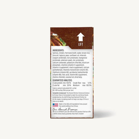 The Honest Kitchen -One Pot Stews - Simmered Salmon & Chicken Stew With Brown Rice & Broccoli (Wet Dog Food)