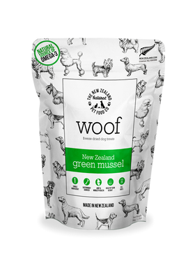 The NZ Natural Pet Food Co. | Woof | Freeze Dried New Zealand Green Mussel | Dog Treat