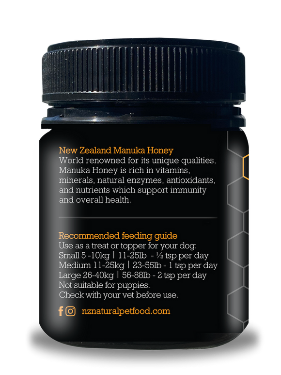 The NZ Natural Pet Food Co. | Woof | Manuka Honey | Dog Treat | Dog Topper