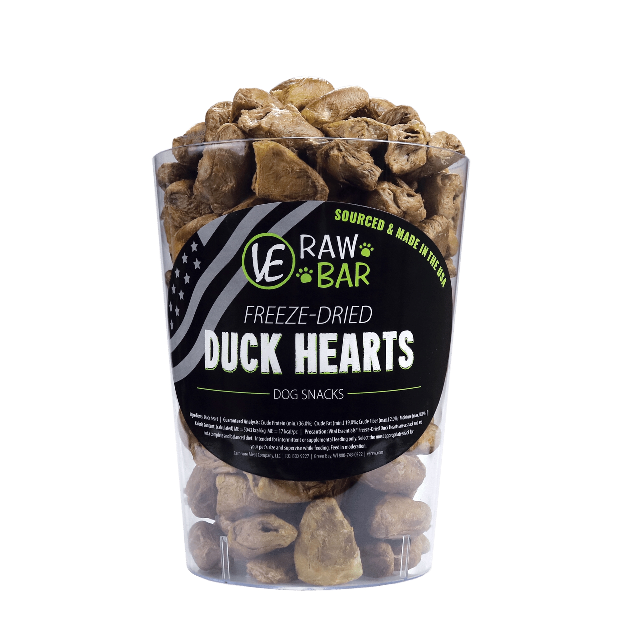 Vital Essentials (VE) - Raw Bar - Freeze-Dried Duck Hearts (Treat For Dogs)
