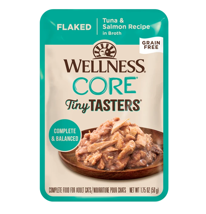 Wellness Core Tiny Tasters Flaked Tuna Salmon Wet Cat Food ARMOR THE POOCH