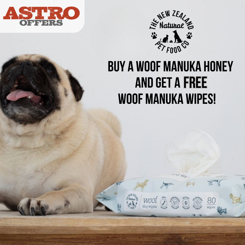 NZ Natural Pet Food | FREE Woof Manuka Honey Wipes with Purchase