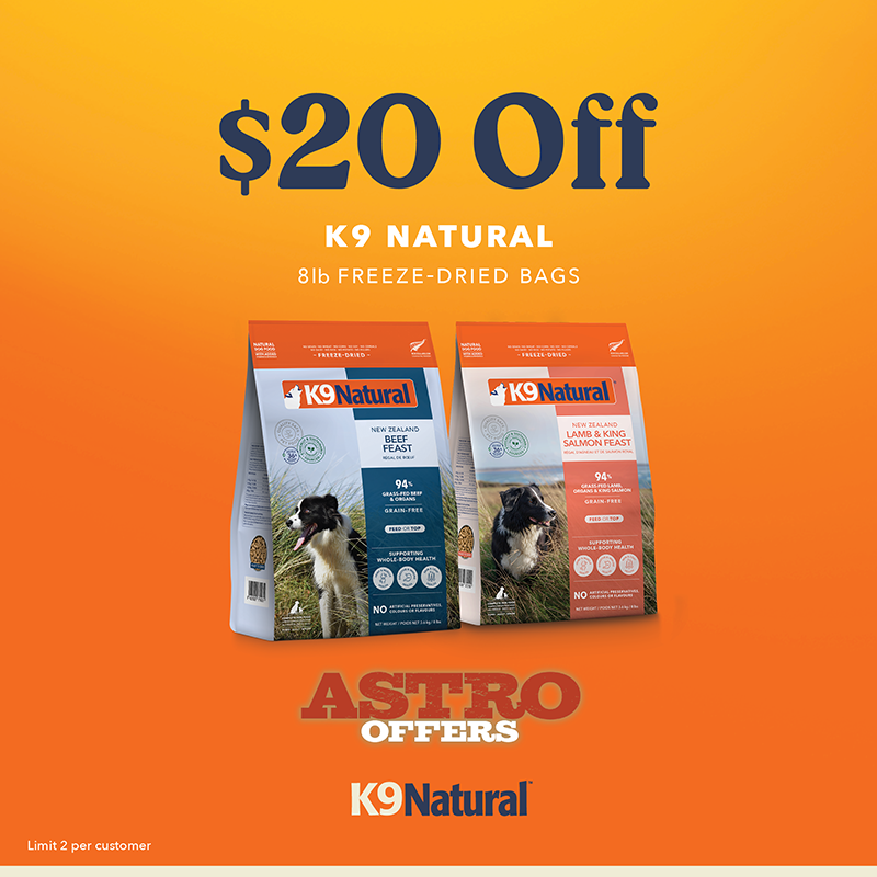 K9 Natural | $20.00 OFF Freeze Dried Dog Food - September