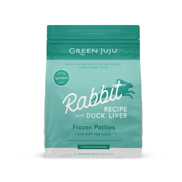 Green Juju Rabbit Recipe with Duck Liver Frozen Patties & Sliders