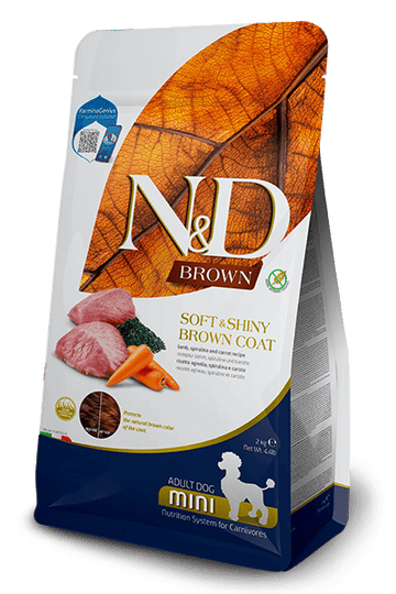 Farmina - N&D Soft & Shiny Brown Coat - Lamb, Norwegian Kelp, And Carrot Recipe (Dry Dog Food)