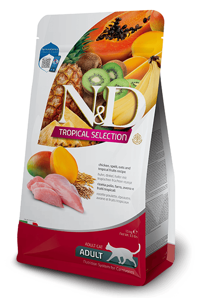 Farmina - N&D Tropical Selection - Chicken, Spelt, Oats, And Tropical Fruits (Dry Cat Food)