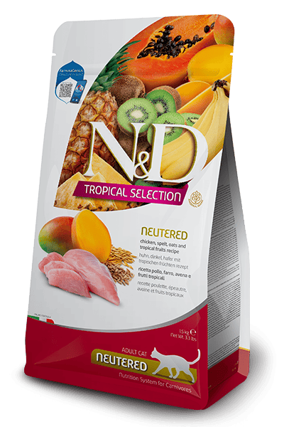 Farmina - N&D Tropical Selection - Neutered - Chicken, Spelt, Oats, And Tropical Fruits (Dry Cat Food)