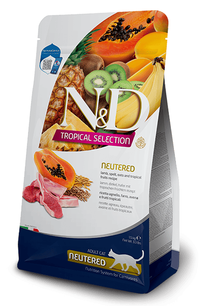 Farmina - N&D Tropical Selection - Neutered - Lamb, Spelt, Oats, And Tropical Fruits (Dry Cat Food)