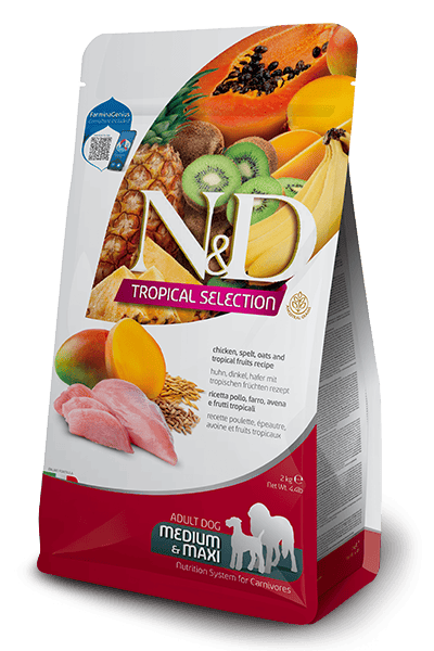 Farmina - N&D Tropical Selection - Chicken, Spelt, Oats and Tropical Fruits Adult Medium & Maxi (Dry Dog Food)