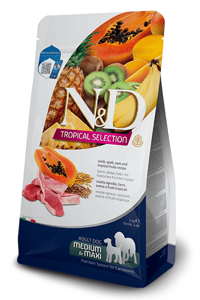 Farmina - N&D Tropical Selection - Lamb, Spelt, Oats and Tropical Fruits Adult Medium & Maxi (Dry Dog Food)