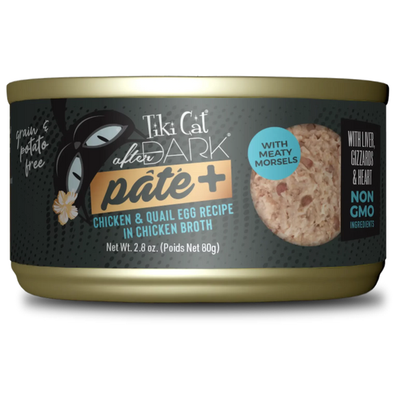 Tiki Cat - After Dark Pate - Chicken & Quail Egg Recipe in Chicken Broth (For Cats)