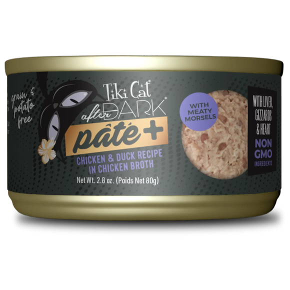 Tiki Cat - After Dark Pate - Chicken & Duck Recipe in Chicken Broth (For Cats)