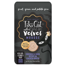 Tiki Cat - After Dark Velvet Mousse - Chicken & Duck Recipe in Chicken Broth (For Cats)