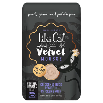 Tiki Cat - After Dark Velvet Mousse - Chicken & Duck Recipe in Chicken Broth (For Cats)