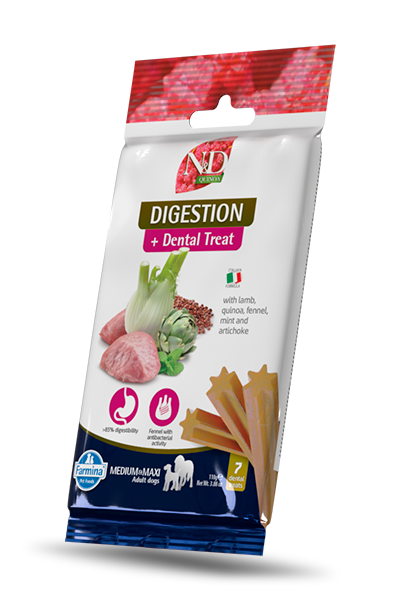 Farmina N&D Quinoa Digestion Lamb & Fennel Dental Dog Treats package