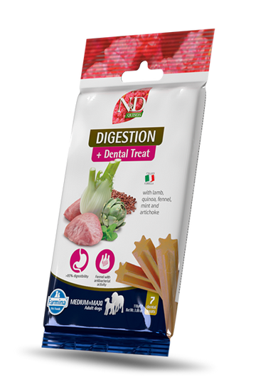 Farmina N&D Quinoa Digestion Lamb & Fennel Dental Dog Treats package