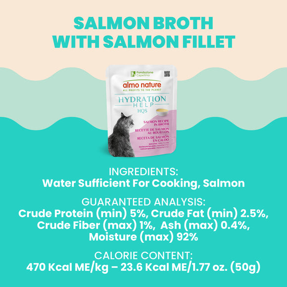 Almo Nature HQS Hydration Help Salmon Recipe in Broth 50g