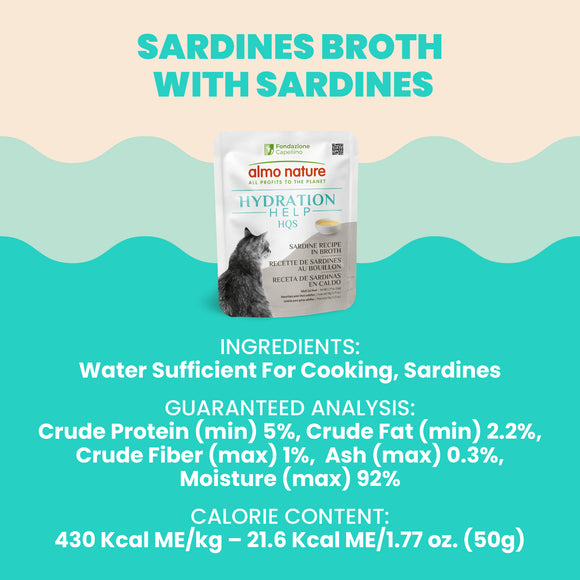 Almo Nature HQS Hydration Help Sardine Recipe in Broth 50g