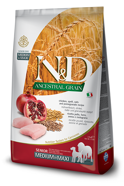 Farmina - N&D Ancestral Grain - Chicken & Pomegranate Senior Medium & Maxi (Dry Dog Food)