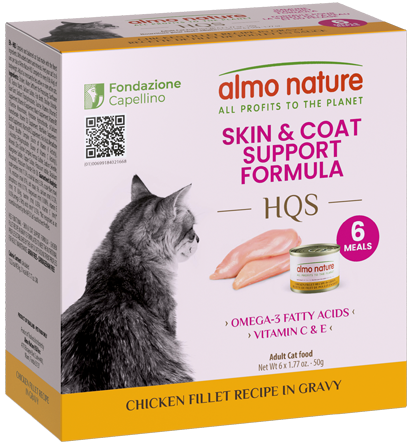 Almo Nature HQS Skin & Coat Support Formula Chicken Fillet Recipe in gravy