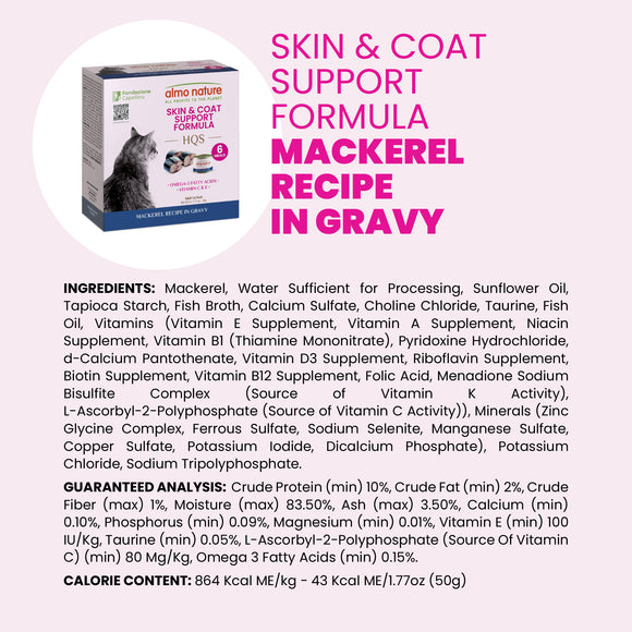 Almo Nature HQS Skin & Coat Support Formula Mackerel Recipe in gravy