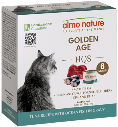 Almo Nature HQS Golden Age Tuna Recipe with Ocean Fish in gravy