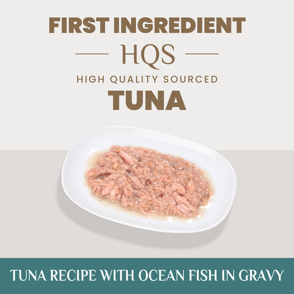 Almo Nature HQS Golden Age Tuna Recipe with Ocean Fish in gravy