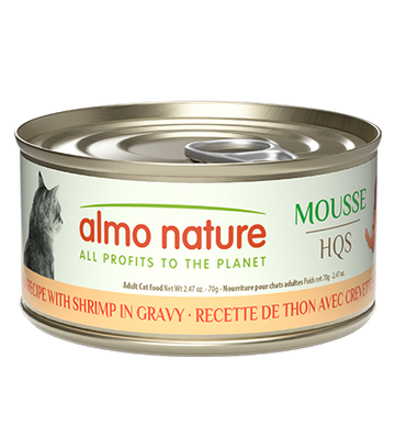 Almo Nature HQS Mousse Tuna Recipe with Shrimp in gravy 70g
