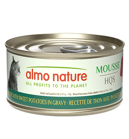 Almo Nature HQS Mousse Tuna Recipe with Sweet Potatoes in gravy 70g