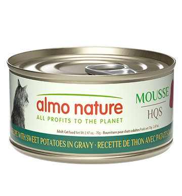 Almo Nature HQS Mousse Tuna Recipe with Sweet Potatoes in gravy 70g