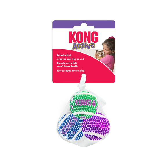 KONG Cat Active Tennis Balls with Bells 3