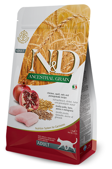 Farmina - N&D Ancestral Grain - Chicken and Pomegranate Adult Recipe (Dry Cat Food)