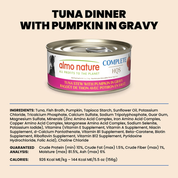 Almo Nature HQS Complete Tuna Stew with Pumpkin 156g