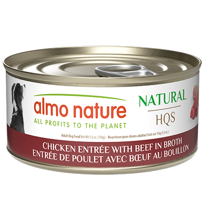 Almo Nature HQS Natural Chicken Entree with Beef in broth 156g
