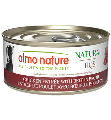 Almo Nature HQS Natural Chicken Entree with Beef in broth 156g