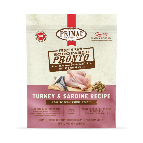 Primal - Pronto - Raw Turkey & Sardine Pronto (For Dogs) - Frozen Product