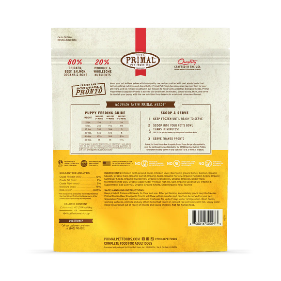 Primal - Pronto - Raw Puppy Pronto (For Dogs) - Frozen Product
