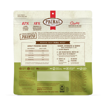 Primal - Pronto - Freeze Dried Raw Pronto - Lamb Recipe (For Dogs)