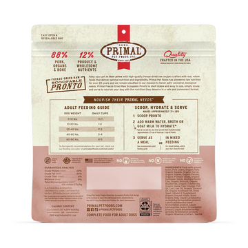 Primal - Pronto - Freeze Dried Raw Pronto - Pork Recipe (For Dogs)