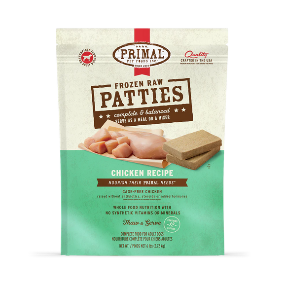 Primal - Patties - Raw Chicken Patties (For Dogs) - Frozen Product