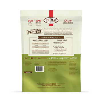 Primal - Patties - Raw Lamb Patties (For Dogs) - Frozen Product