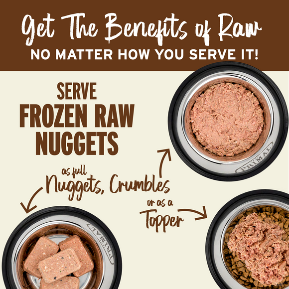 Primal Frozen Raw Turkey & Salmon Nuggets for Dogs 3lb