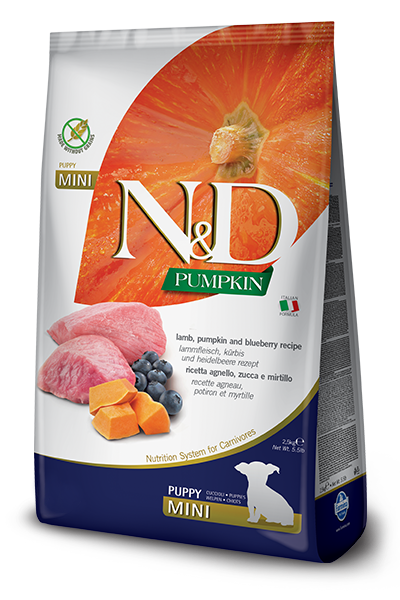 Farmina - N&D Pumpkin - Lamb, Pumpkin, and Blueberry Puppy Mini (Dry Dog Food)