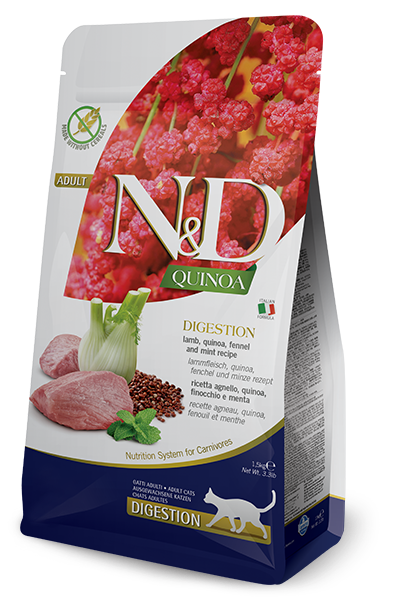 Farmina - N&D Quinoa Digestion - Lamb, Quinoa, Fennel and Mint Adult Recipe (Dry Cat Food)