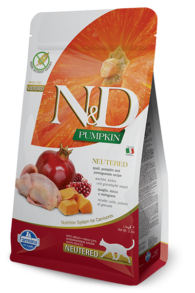 Farmina - N&D Pumpkin - Neutered Quail and Pomegranate Recipe (Dry Cat Food)