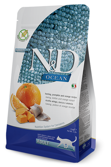 Farmina - N&D Ocean - Herring, Pumpkin, and Orange Adult Recipe (Dry Cat Food)