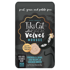 Tiki Cat - After Dark Velvet Mousse - Chicken & Quail Egg Recipe in Chicken Broth (For Cats)